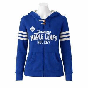 Size S CCM Toronto Maple Leafs Women’s Zip Hoodie NHL Hockey‎ Blue Hooded Jacket